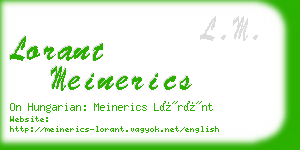 lorant meinerics business card